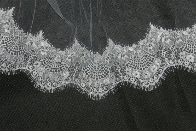 2 Layers Lace Edge Wedding Veil With Comb Soft Tulle Bridal Accessories 250603