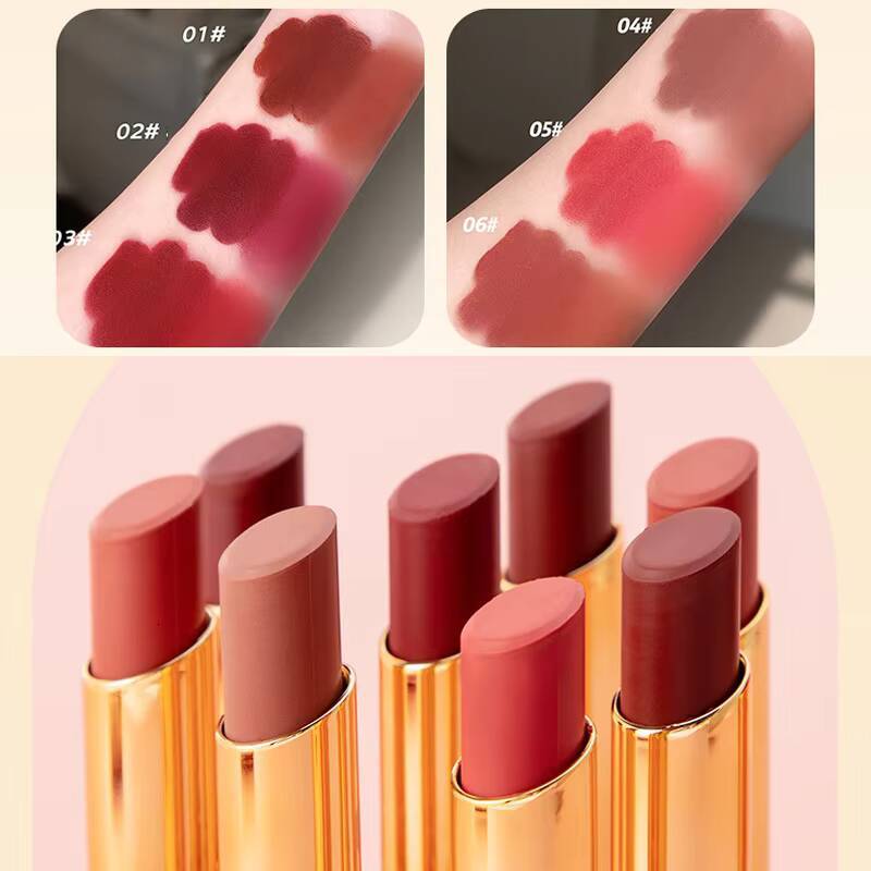 1PC Makeup Plum Matte Lipstick Waterproof Long Lasting Lip Stick Sexy Red Pink Velvet Nude Lipsticks Woman Cosmetics Maquiagem happy