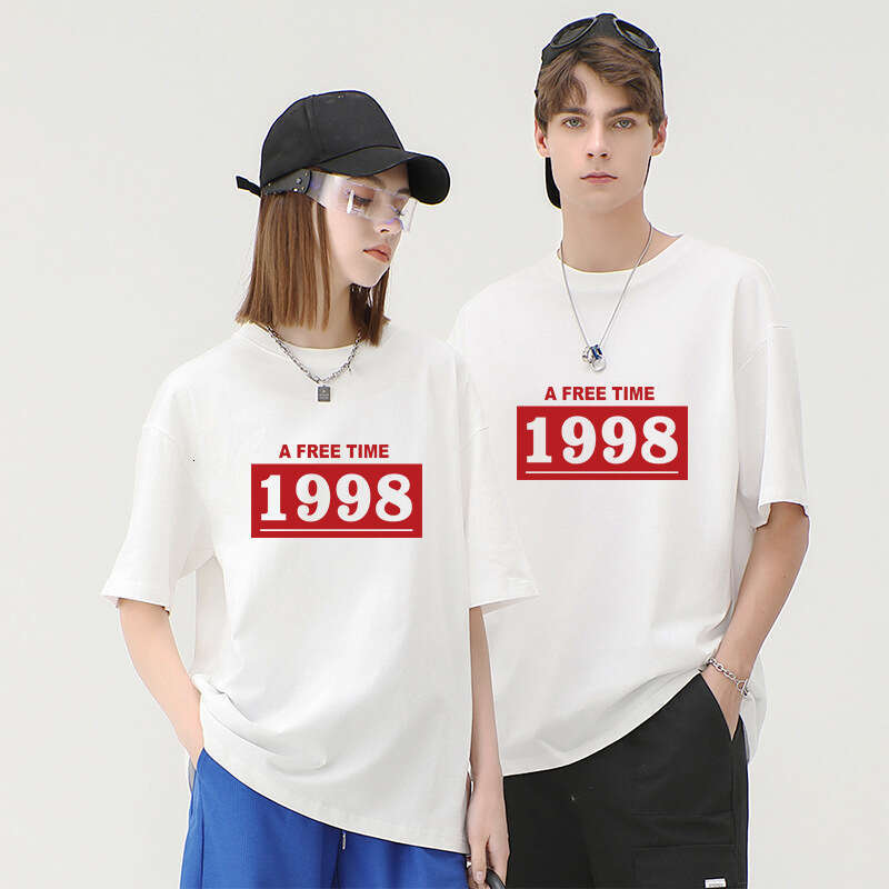 1998 New Unique Short Sleeve T-Shirt Summer Breathable Durable Tee Unisex Combed Cotton Base Shirt