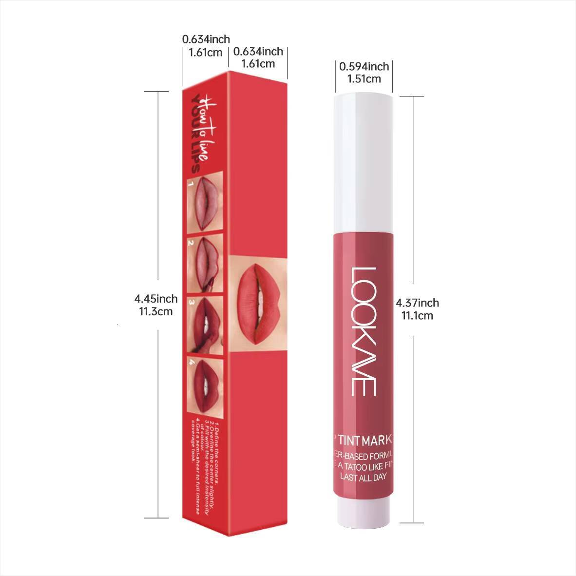 4 Colors Matte Lipstick Pen Velvet Lipliner Marker Waterproof Nourishing Not Fading Makeup Rose Red Lip Tint Liquid Cosmetic happy