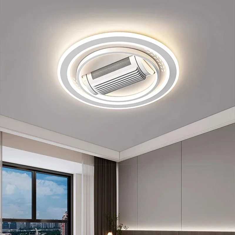 Invisible leafless LED ceiling fan light simple home decoration living room bedroom hotel remote control intelligent hanging lampXJ2500613