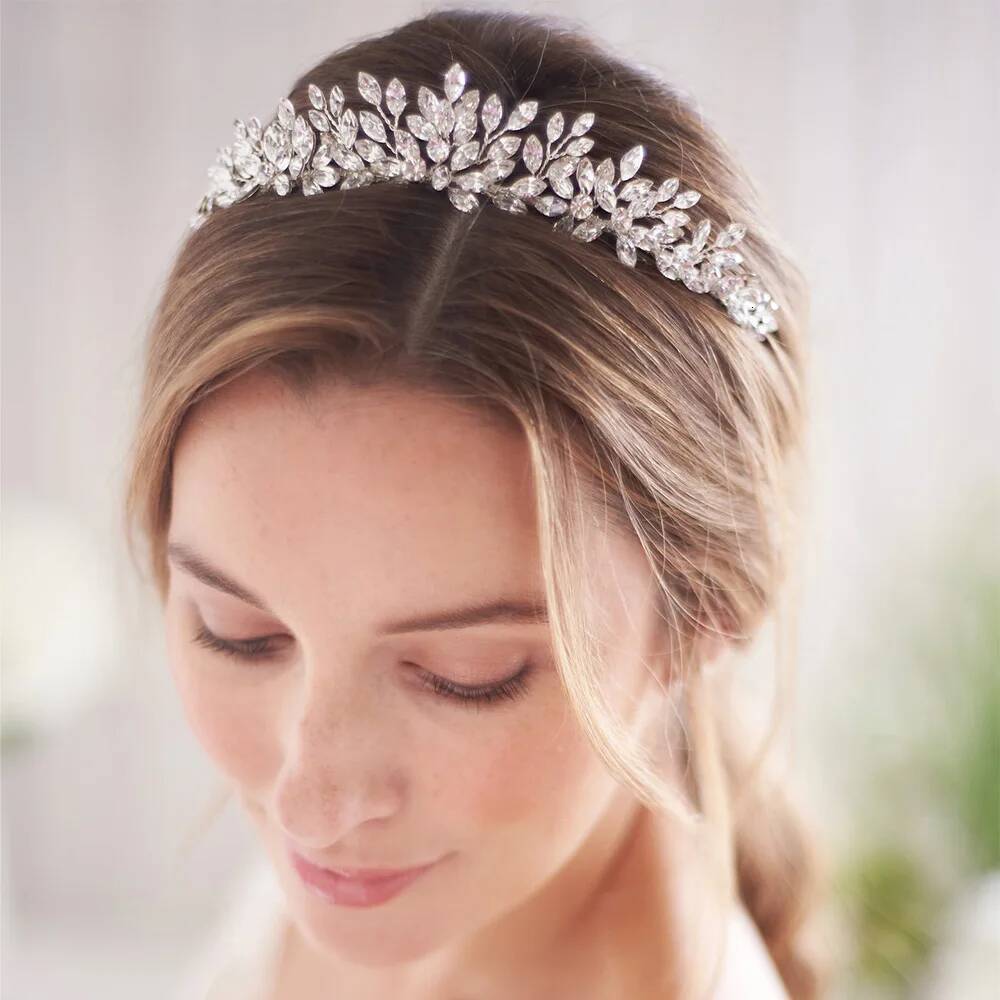 Stonefans 2024 Crystal Hairbands Fashion Bridal Tiara Crowns Wedding Hair Accessories CZ Headwear Bridesmaid Headband Jewelry