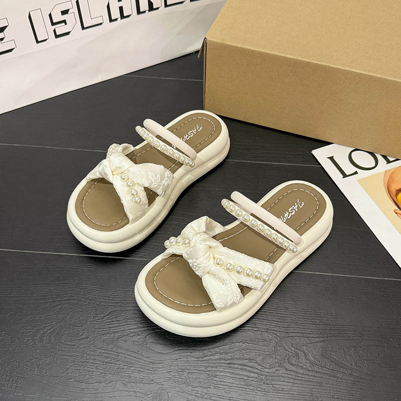 Ddmyoutdoor French Style Stunning Dress Matching Low Heel For Women Summer New Thick Sole Beach Roman Sandals Outdoor Shoes