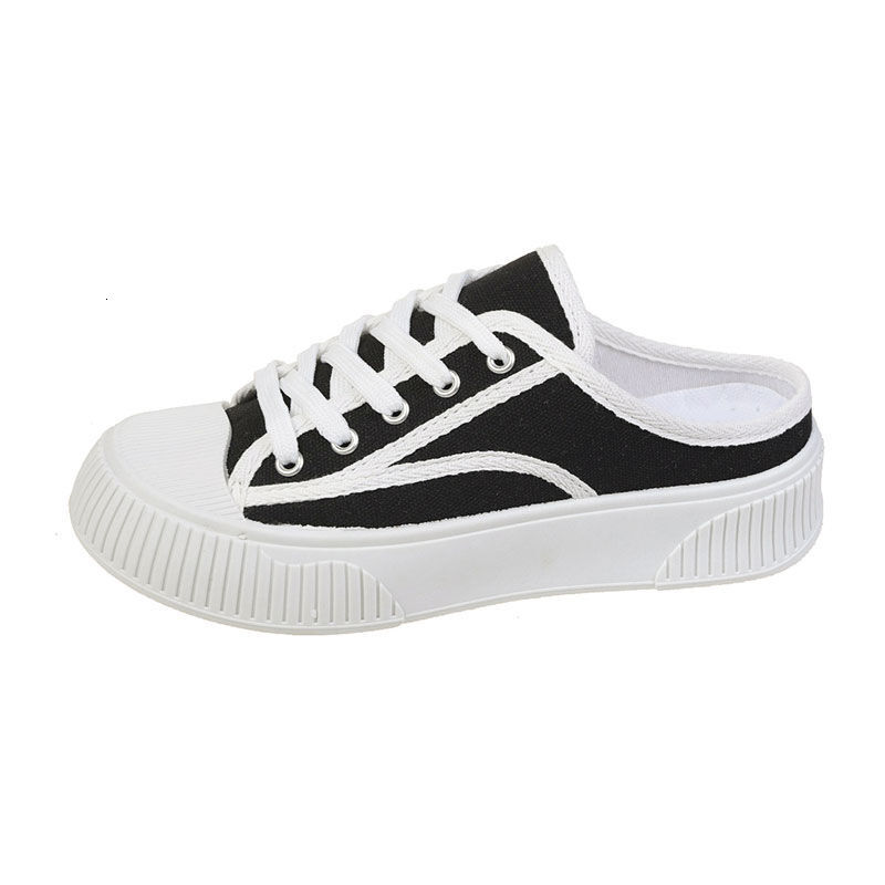 Ddmysports Baotou Slippers For Women New Summer Fashion Outdoor Lazy Half Flat Casual Canvas Shoes Outdoor Shoes