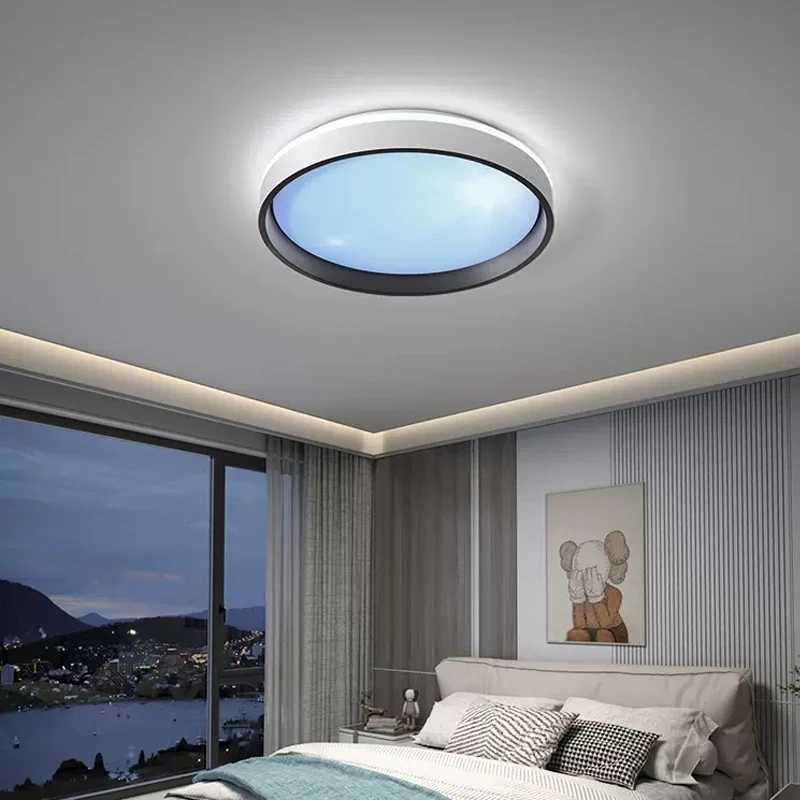 Modern LED Blue Sky Ceiling Lamp Smart Brightness Dimmable Round Ceiling light for Living Room Bedroom Kitchen Moon Lighting XJ2500613