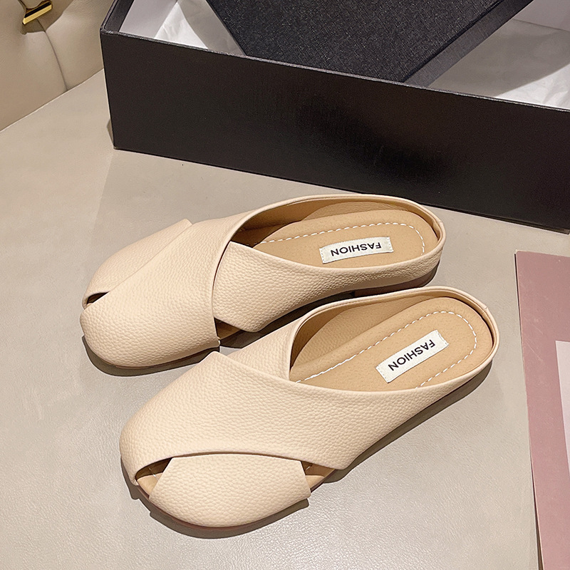 Ddmyoutdoor Evening Breeze Gentle Soft Sole Flat Mules For Women Summer Outdoor Grandma Versatile Casual Maternity Slippers Outdoor Shoes