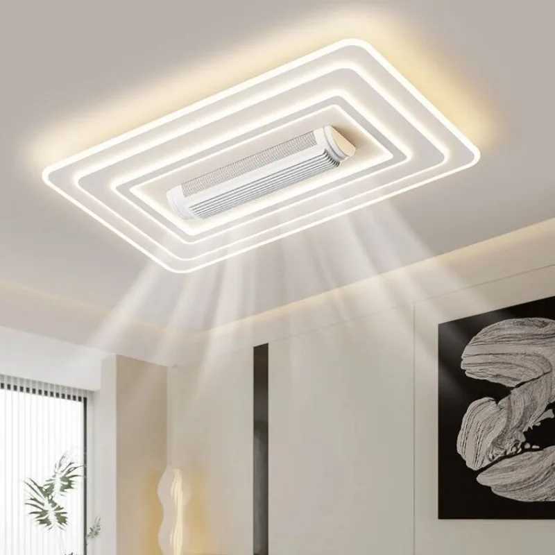 Invisible leafless LED ceiling fan light simple home decoration living room bedroom hotel remote control intelligent hanging lampXJ2500613