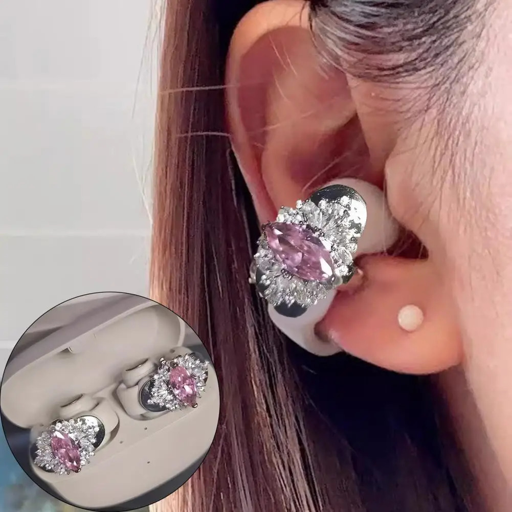 Rhinestone for Clip on Earbuds Open Ear Decorative Zirconia Earphone Accessories Removeable DIY Decoration 250610