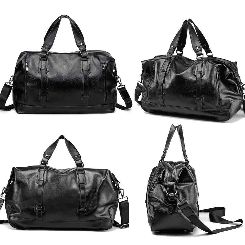 Fiess Gym Bag Man Travel PU Leather Outdoor Sports Handbag Multi-functional Large Capacity Storage Shoulder Trip Bags xa171wd