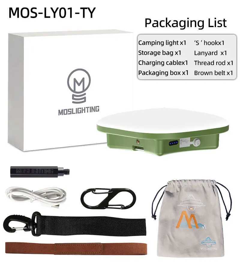 MOSLIGHTING Outdoor LED Tent Lights Charging Camping Lantern APP Graffiti Bluetooth Colorful Lights Night work light flashlight W250613