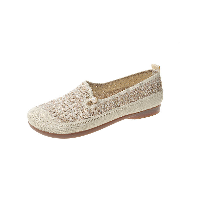 Ddmyoutdoor Summer New Women S Breathable Hollow Mesh Soft Sole Middle Aged Mom Shallow Casual Shoes Crochet Outdoor Shoes