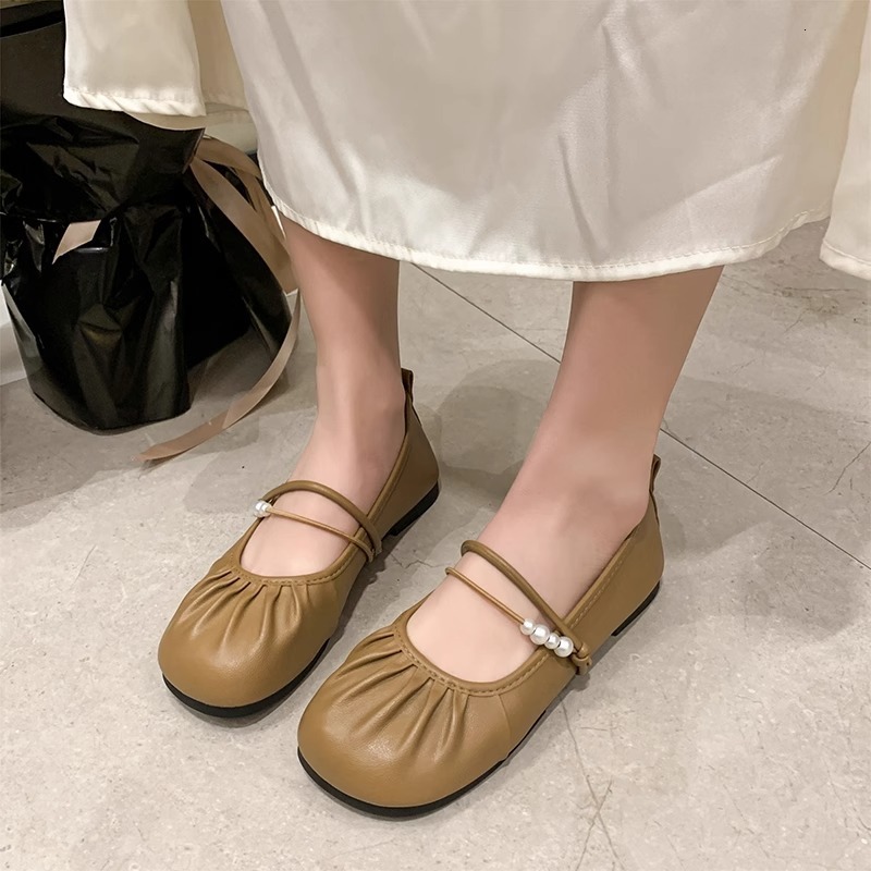 Ddmysports French Style Evening Breeze Shallow Soft Sole Single Autumn New Versatile Flat To Match Skirts Mary Jane Women S Shoes Outdoor Shoes