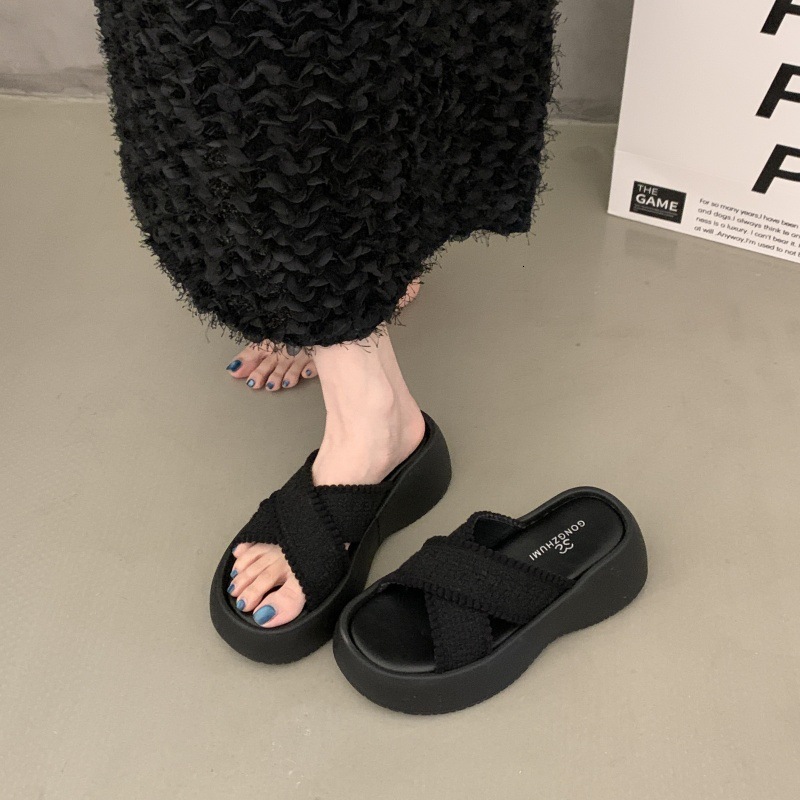 Ddmyoutdoor Thick Sole Fragrance One Strap For Women New Summer Outdoor French Style Small Beach Sandals Outdoor Shoes