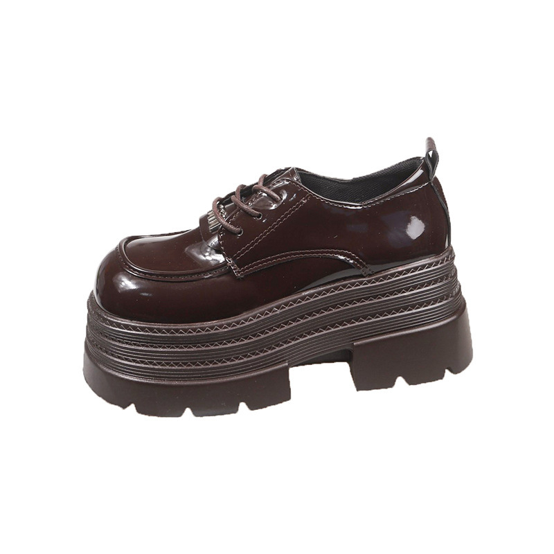 Ddmysports Versatile Thick Soled Women S British Style New Platform Shoes For Petite High Heel Loafers Height Increasing Outdoor Shoes