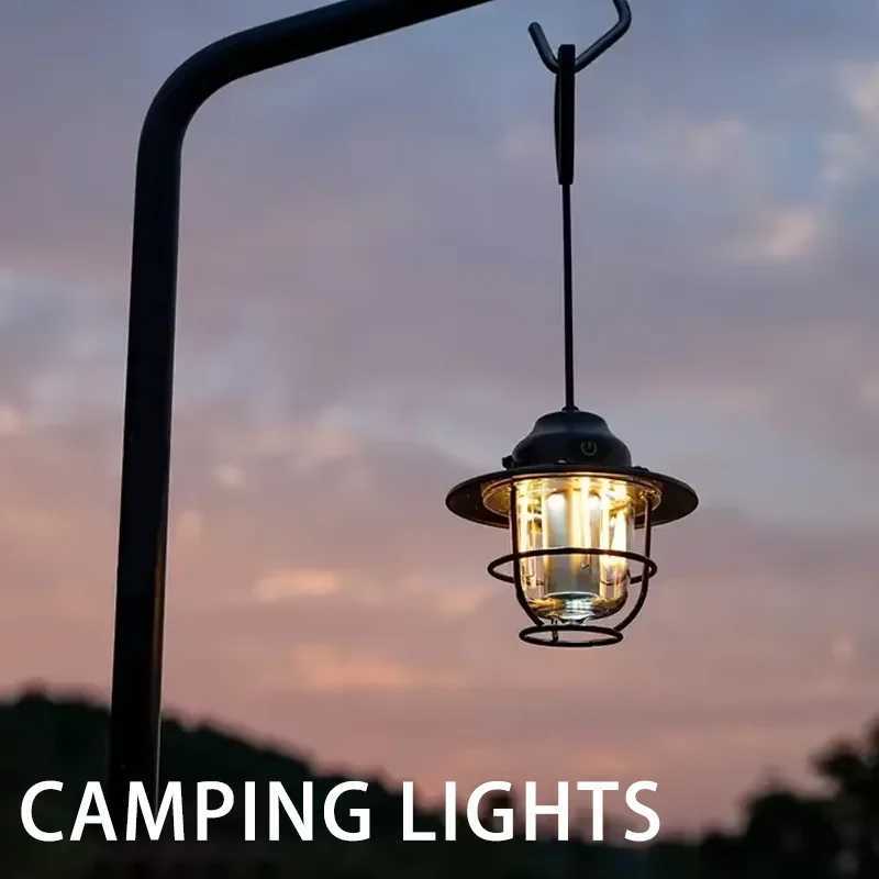 Outdoor Multi-Function Retro Horse Lantern Without Dimming Multi-Color Temperature Tent Light LED Charging Camping Light W250613