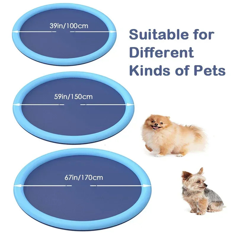 170cm Summer Dog Toy Splash Sprinkler Pad Pet Swimming Pool Interactive for Pet Children Interactive Outdoor Play Water Mat Toys 250614