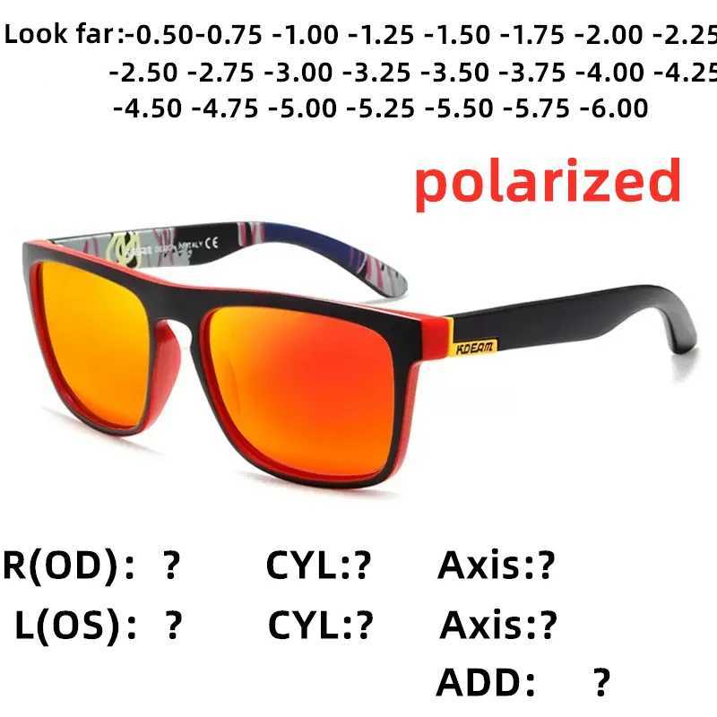 Outdoor Sport Square Myopia Lens Prescription Sunglasses Men Polarized Driving Anti-Glare Myopes Glasses 0 -0.5 -0.75 To -6.0 Z250614