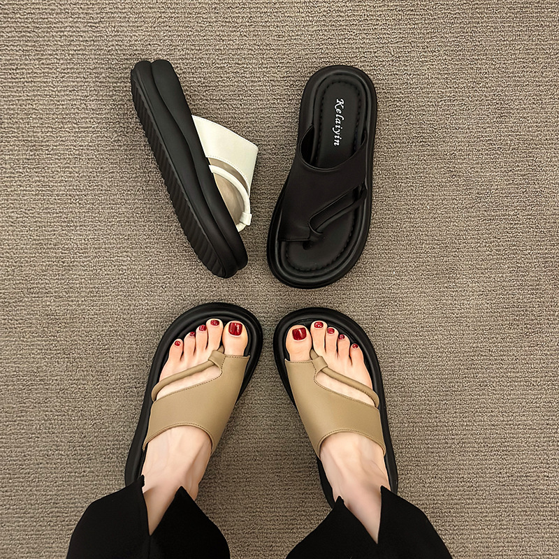 Ddmyoutdoor Ddmyoutdoor French Style High End Toe Post Sandals For Women Outdoor Wear Spring Summer New Vacation Versatile Beach Shoes Outdoor Shoes