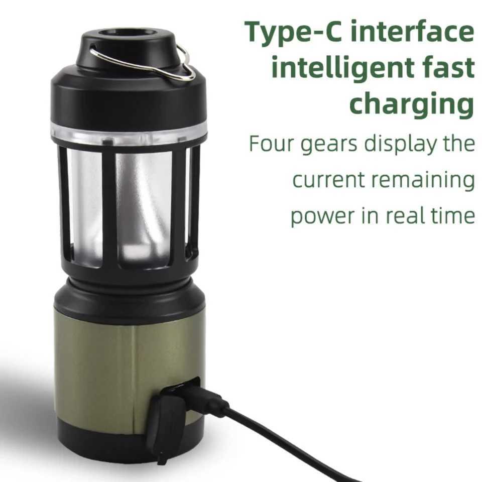 Portable Camping Lantern USB Recharge 4 Lighting Modes Tent Light Flashlights Emergency Lamp Outdoor Supplies W250613