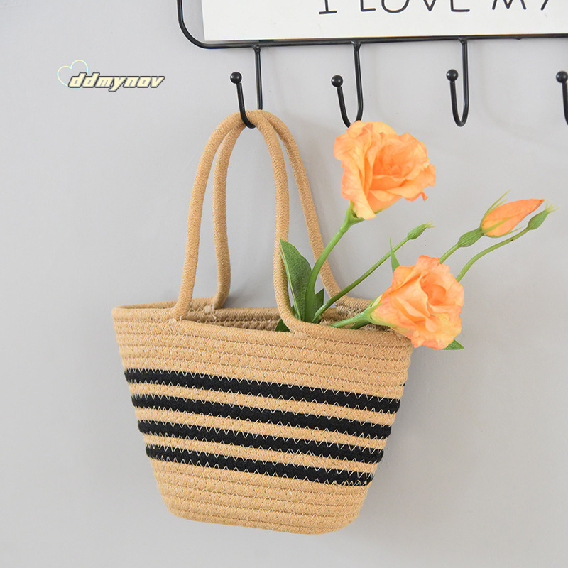 New Striped Handbag for Women, Woven Casual Versatile Underarm Crossbody Small Phone Bag, Tote Bag ddmynov