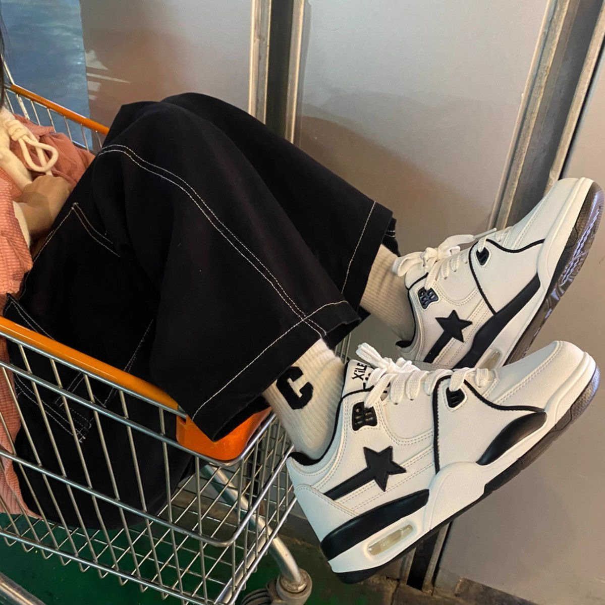 Ddmysports National Trend Chic Star Cushion Sneakers For Students Unisex Versatile Jogging Shoes Ins Style Summer Couple White Outdoor Shoes