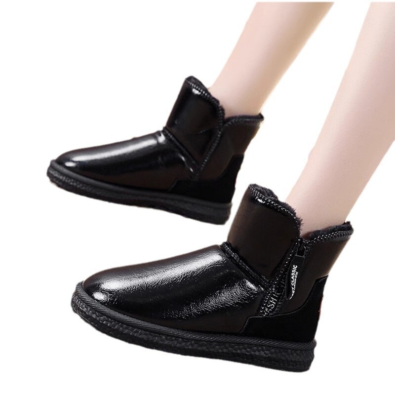 Ddmysports Women S Winter New Thickened Fleece Waterproof Short Stylish Snow Boots For Outdoor Shoes