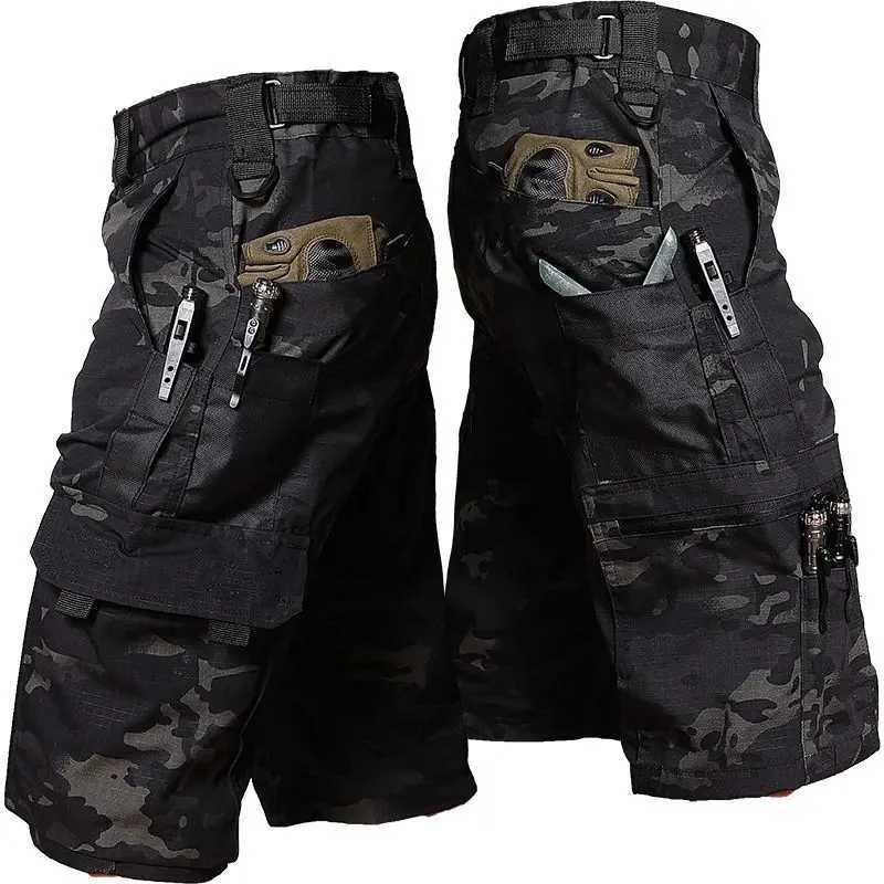 Tactical Camouflage Shorts Outdoor Work Pants Mens Multi-pocket Casual Cargo Short Pants Quick Dry Wear-resistant Shorts Male W250614