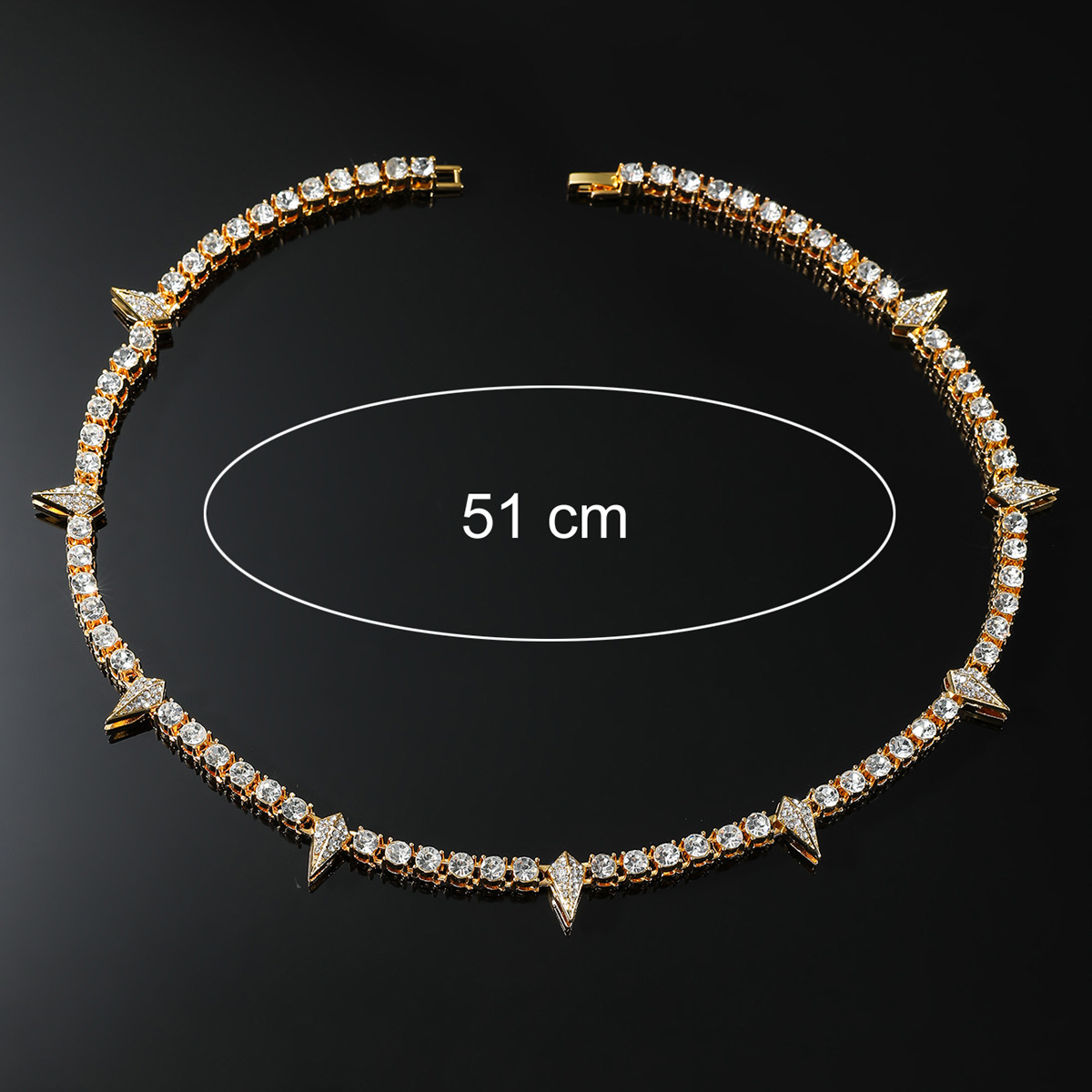 Street Style Geometric Design Artificial Zircon Decor Bracelet Necklace Hip Hop Tennis Bracelet Fashion Jewelry for party