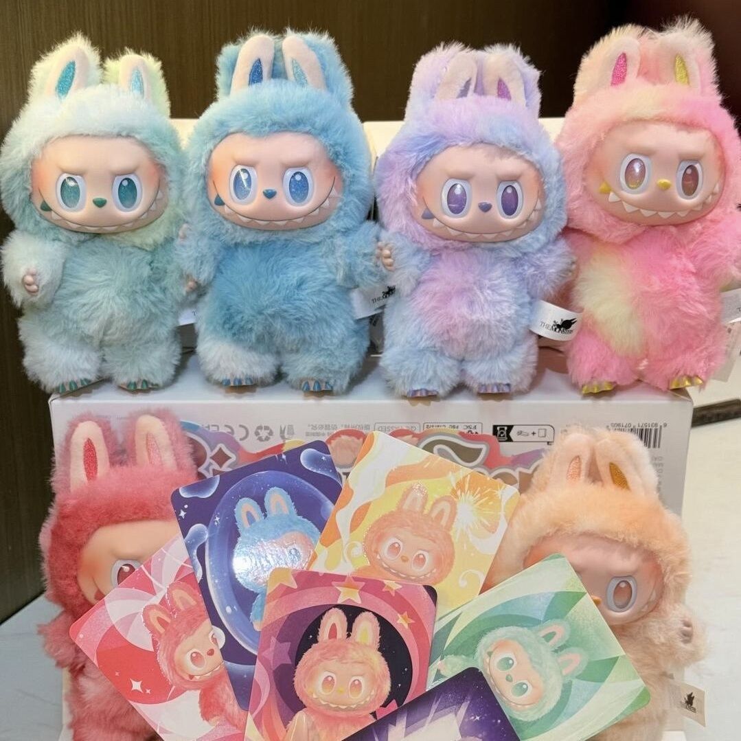 labubus plush doll Macaroon action animation character doll Blind Box hobby pendant decoration cute mysterious box Childrens Day surprise gift