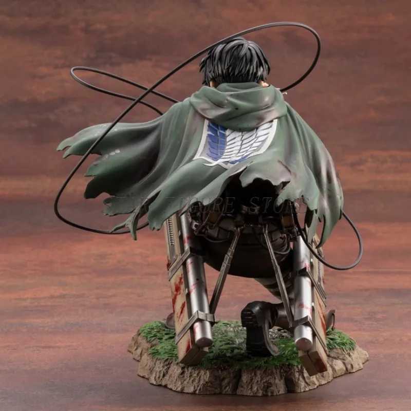 Attack On Titan Action Figure Levi Ackerman Figurine 18cm Collection Shingeki no Kyojin Statue Battle Damage Rivaille Model Toys XJ250614