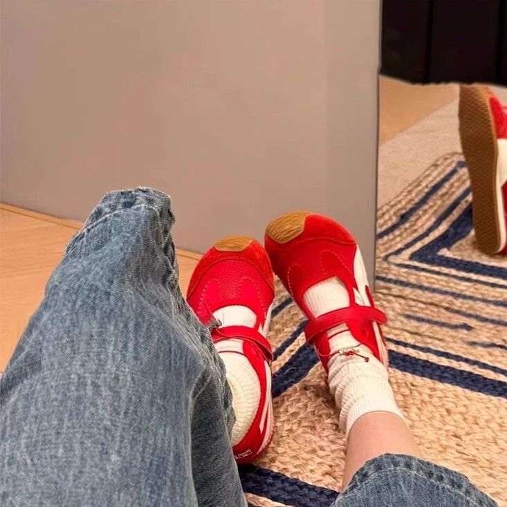 Ddmysheep Ddmysheep Self Retained Edition Red Mary Jane New Thin Ballet Sneakers Breathable Fashion Casual Single Shoes For Women Summer