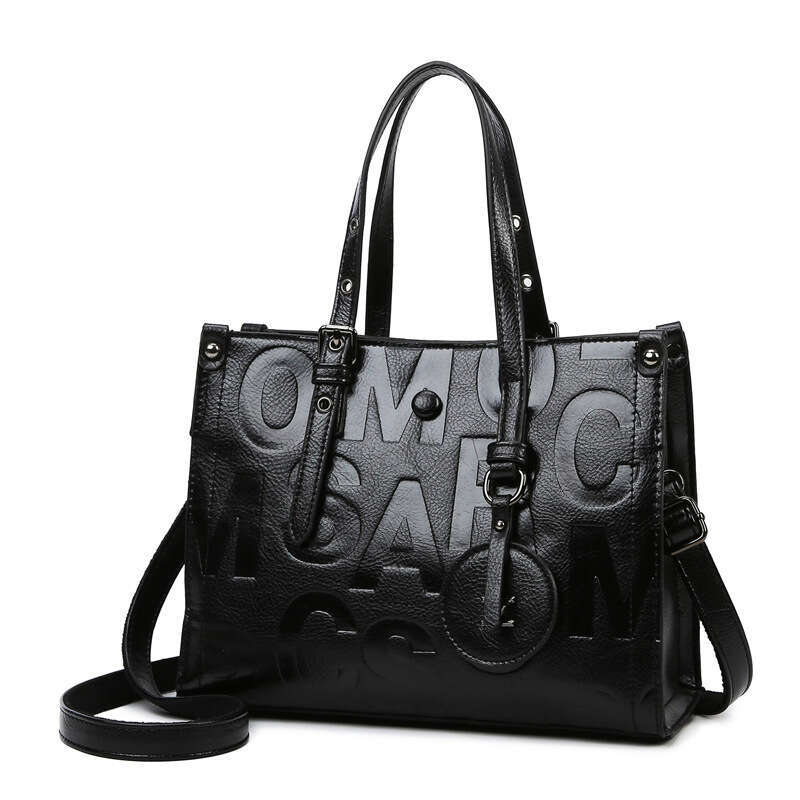 Handbag Fashion Letter Embossed Women New Large Capacity Commuter Tote Bag