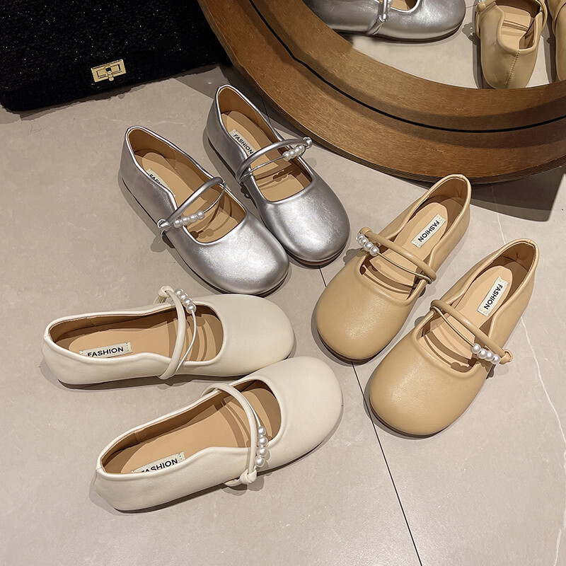 Ddmysports Soft Sole Beaded Women S Summer New Gentle Fairy Slip On Maternity Flat Loafers Shallow Mouth Single Shoes Outdoor Shoes