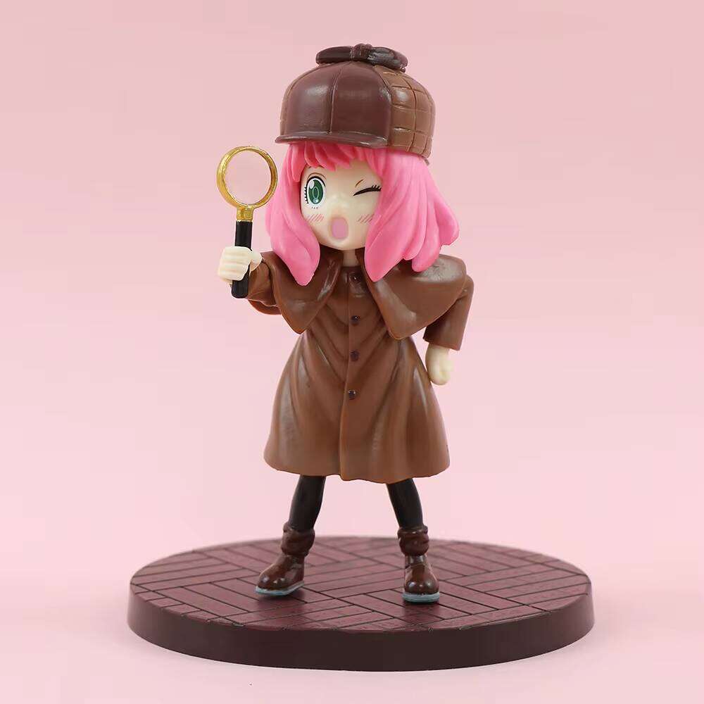DHGadges Spy X Family Anya Forger Detective Figure 13cm Anime Collectible Model Cute PVC Figurine Desktop Toy Gift for Fans