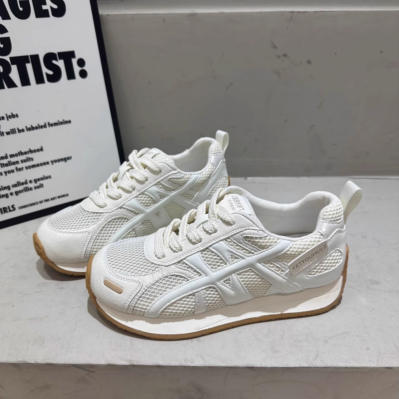 Ddmysports Dexun White Sneakers For Women Mesh Breathable Summer New Versatile Super Popular Agan Shoes Casual Sports Running Outdoor Shoes