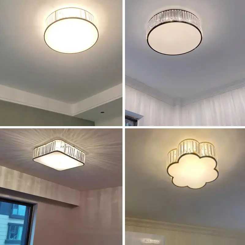 Modern Crystal LED Ceiling Light Gold/Black Metal Frame with Crystal Shade for Bedroom Living Room Nordic Home Decor Lighting XJ2500613