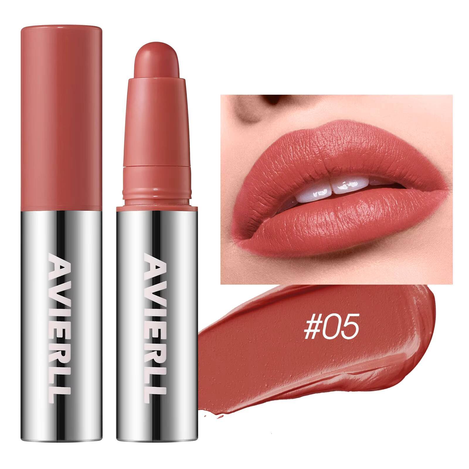 Smooth Matte Lipstick Long-Lasting, Moisturizing, and Easy to Apply Lip Glaze with Rotating Pen Design - Perfect for Everyday happy