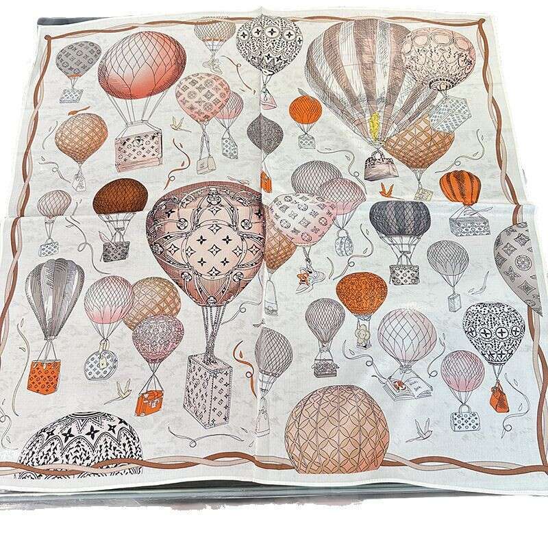 2025 New Hot Air Balloon Fashion Crepe for Women Spring Summer Thin Mulberry Silk Shawl Stylish Neck Scarf