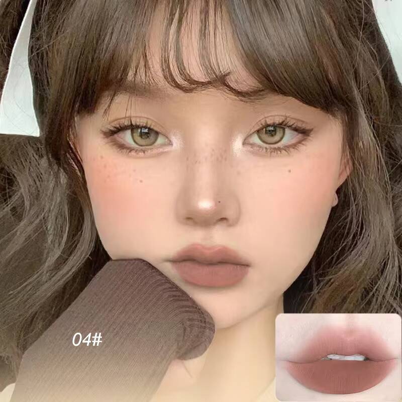 1PC Makeup Plum Matte Lipstick Waterproof Long Lasting Lip Stick Sexy Red Pink Velvet Nude Lipsticks Woman Cosmetics Maquiagem happy