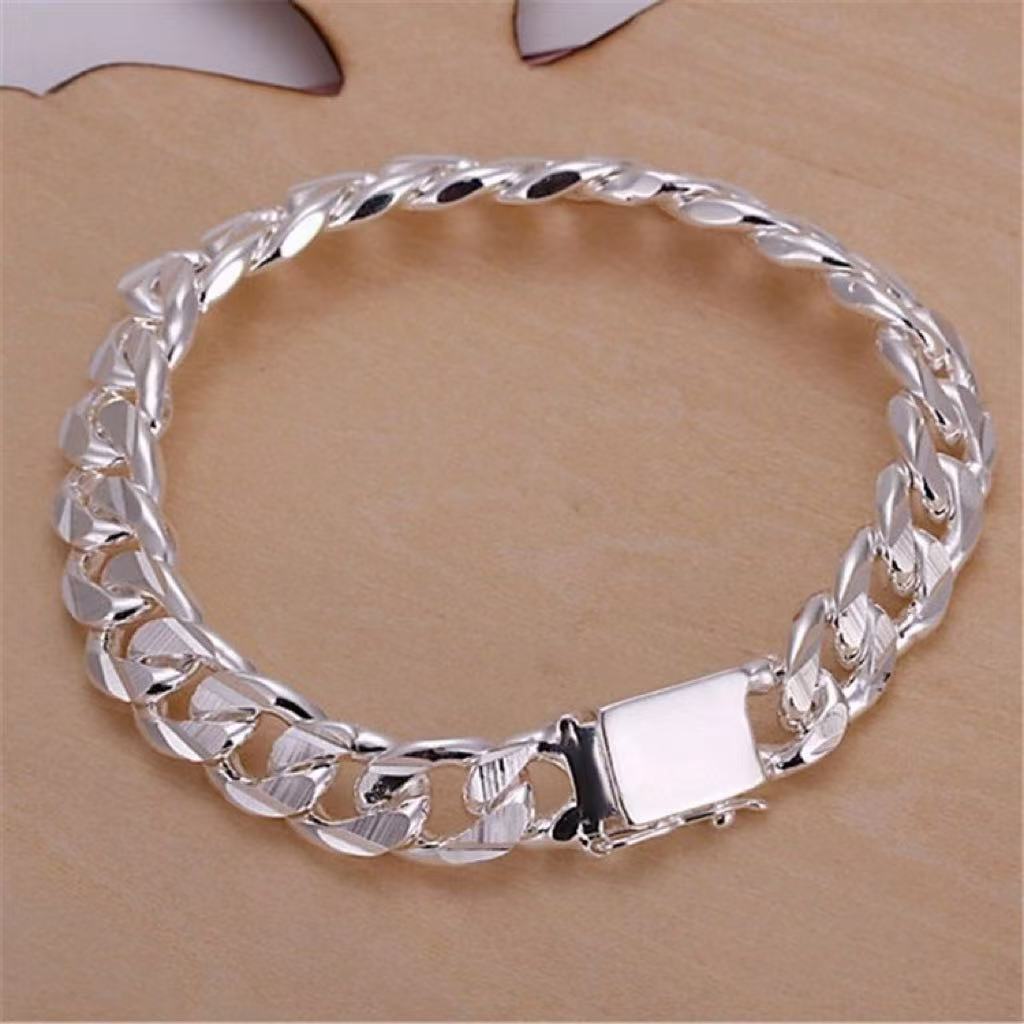 2025 Elegant Simple Fashion Choucong Top Sell 925 Sterling Silver Plated 10MM Women Men Trendy Party Personality Hip Hop Women Men Bracelet Gif