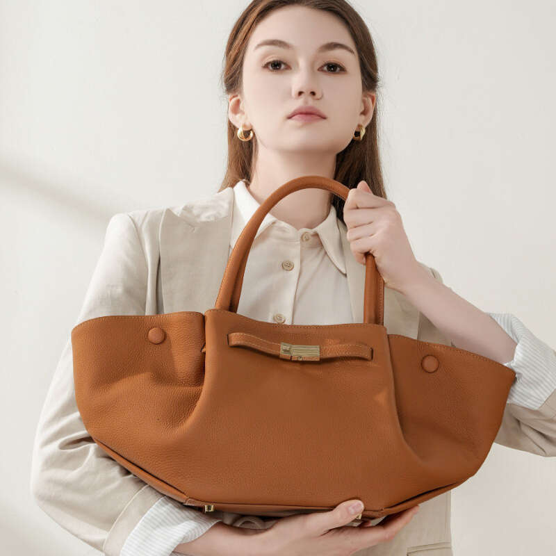 Designer Bag Genuine Leather Fashion Simple Large Capacity Tote Niche Solid Color Wing Commuter Versatile Dumpling Bag Bags