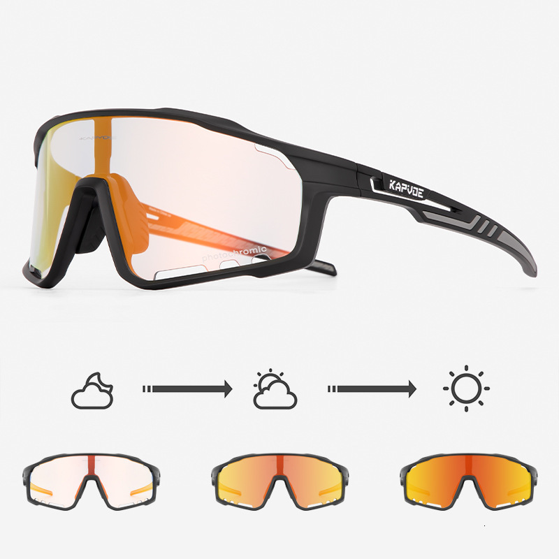 Kapvoy color changing cycling glasses outdoor myopia mens and womens mountain bikes windproof glasses cycling equipment 240416