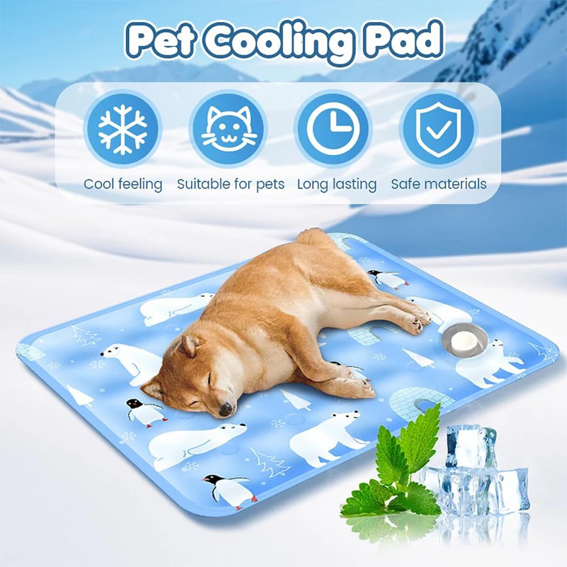 2025 Cat Cooling Mat Washable Portable Pet Cool Pad Summer Ice Cool Comfort Water Sensor Mats Suitable For All Of Pet 250614