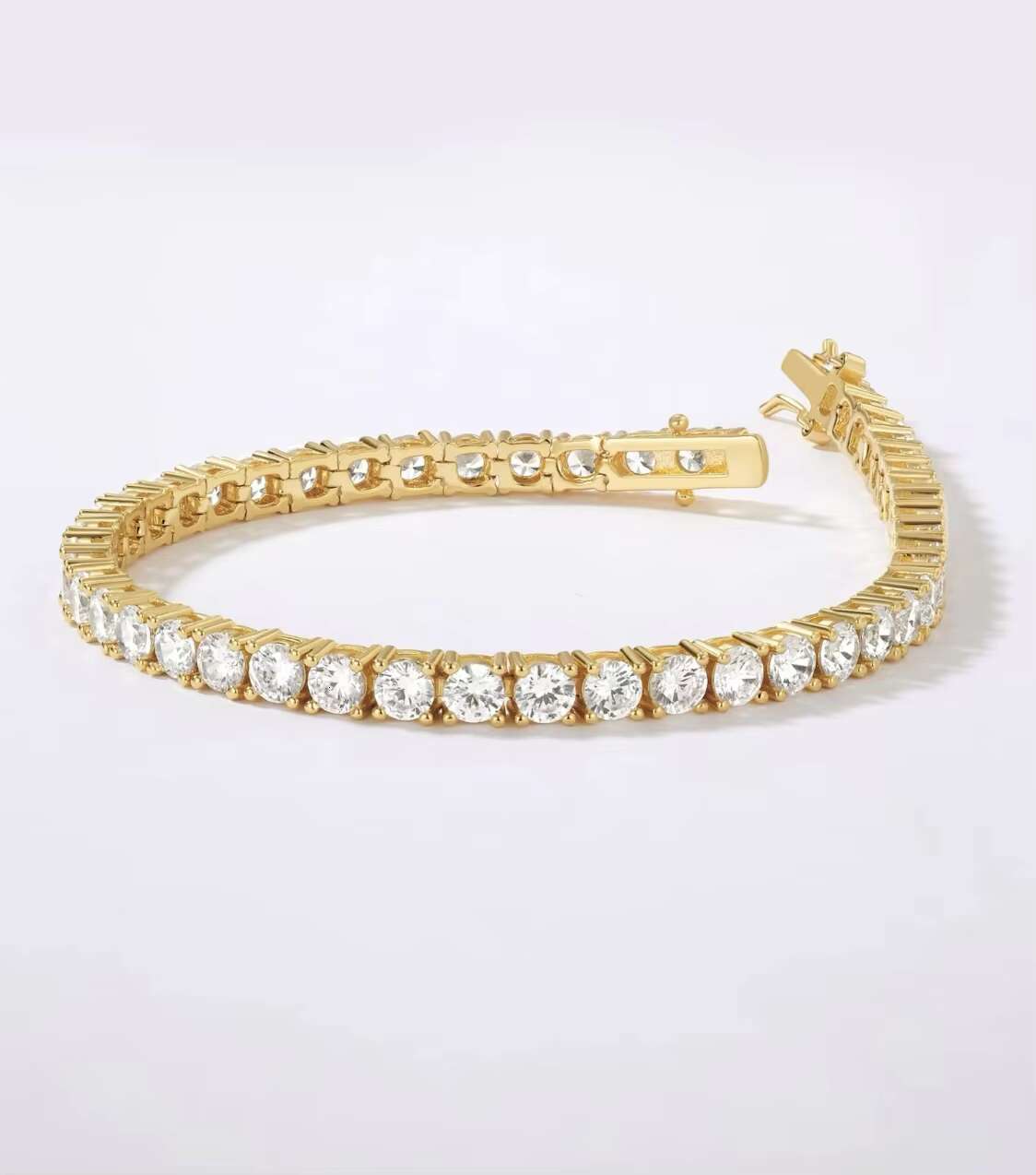 Qinglong Jewelry Factory Wholesale Price Moissanite Tennis Chain 9k 10k 14k 18k Gold Moissanite Tennis Bracelet Fine Jewelry