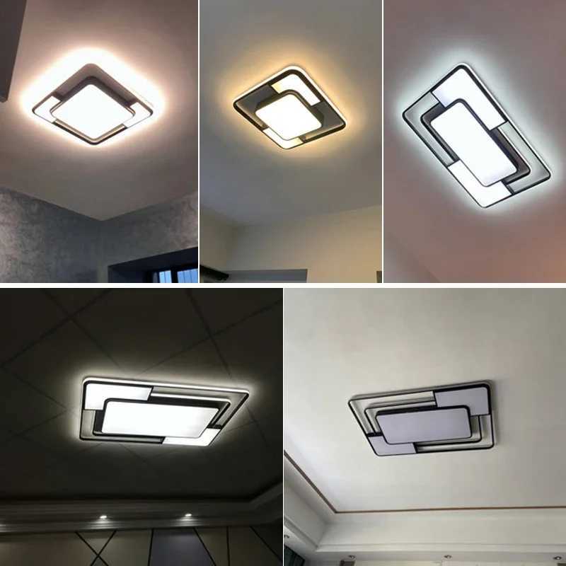Modern LED Ceiling Lamp for Living Room Lustre Dining Bedroom Study Ceiling Light Nordic Square Ceiling Chandelier Light Fixture XJ2500613