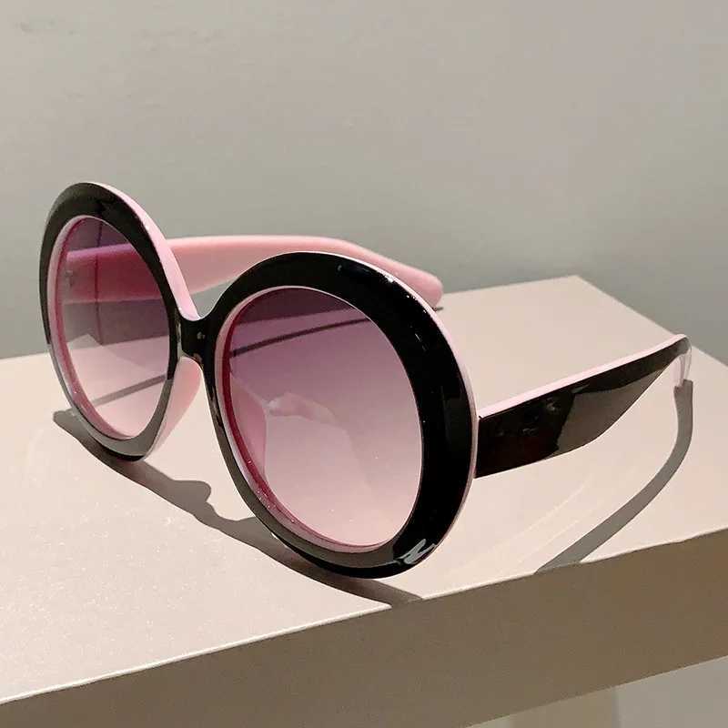 Oversized Round Big Frame Sunglasses Women For Men Luxury Brand Designer Sun Glasses Vintage Punk Popular Eyeglasses Pink Shades Z250614