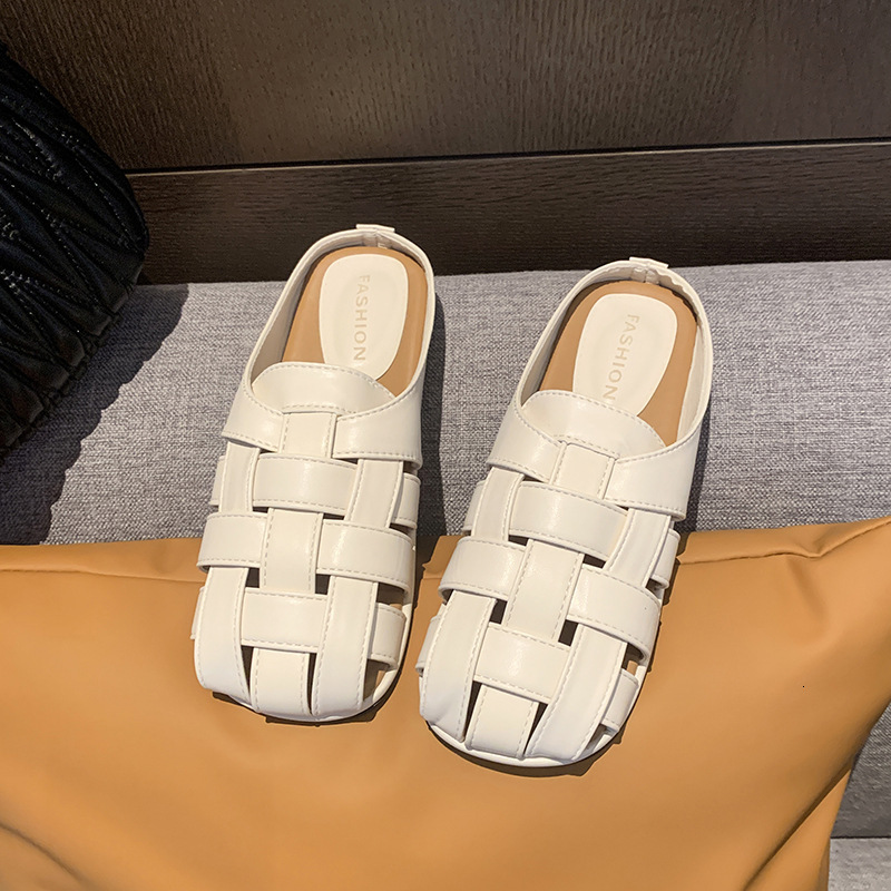 Ddmyoutdoor Ddmyoutdoor High End Closed Toe Slippers For Women Summer Outdoor Slip On New French Style Elegant Versatile Casual Mules Shoes Outdoor Sh