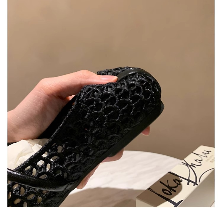 Stylish Fashion Grape Mom French Square Toe Woven Mary Jane Flats Single Strap Spring Casual Shoes for Women Shoes Designer Comfortable