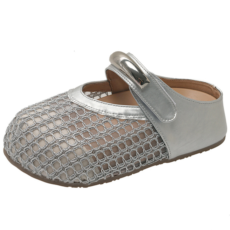 Ddmyoutdoor Thick Soled Hidden Heel Slip On Magic Tape Closed Toe Half Slippers For Women Summer Outdoor Hollow Out New Style Sandals Outdoor Shoes