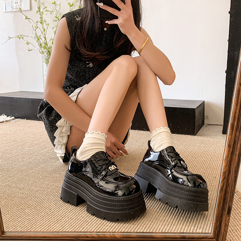 Ddmysports Summer New Versatile Thick Soled Women S British Style Loafers With High Heels For Petite Outdoor Shoes